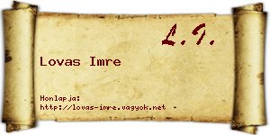 Lovas Imre névjegykártya